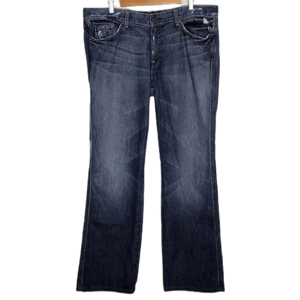 7 For All Mankind A Pkt Boot Cut Distressed Jeans